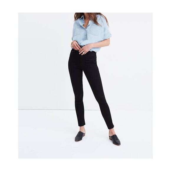 Madewell Denim - Madewell 10 High-Rise Skinny Jeans Black Denim Size 27